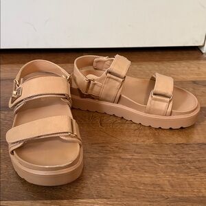 Amazon Women's Tan Platform Velcro Sandals